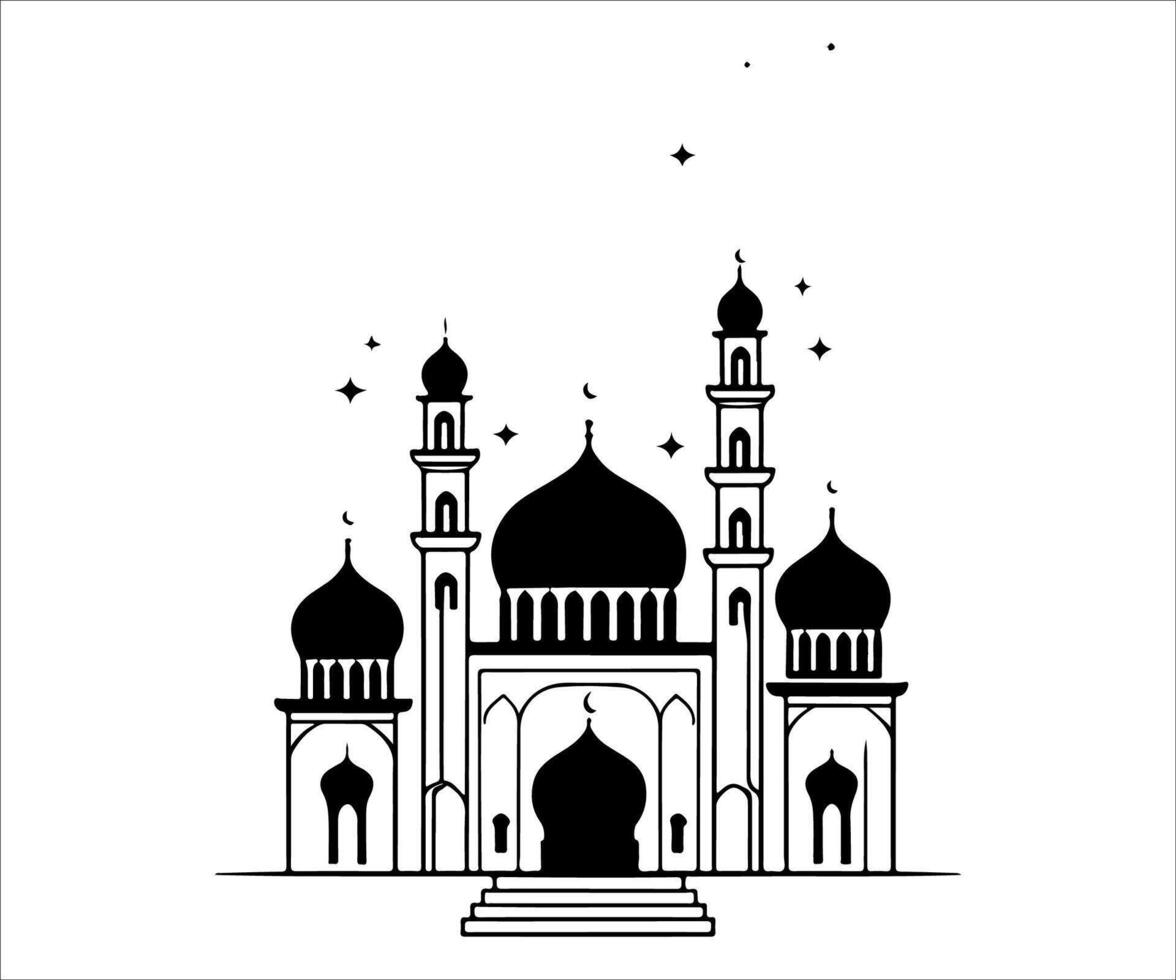 islamic mosque minimalist illustration vector