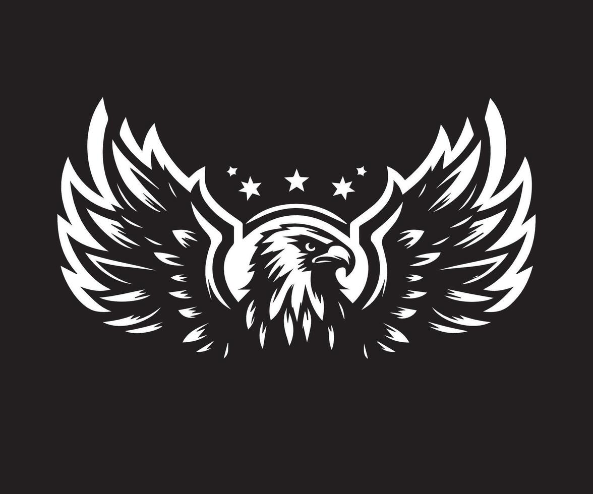 eagle with wings logo design vector