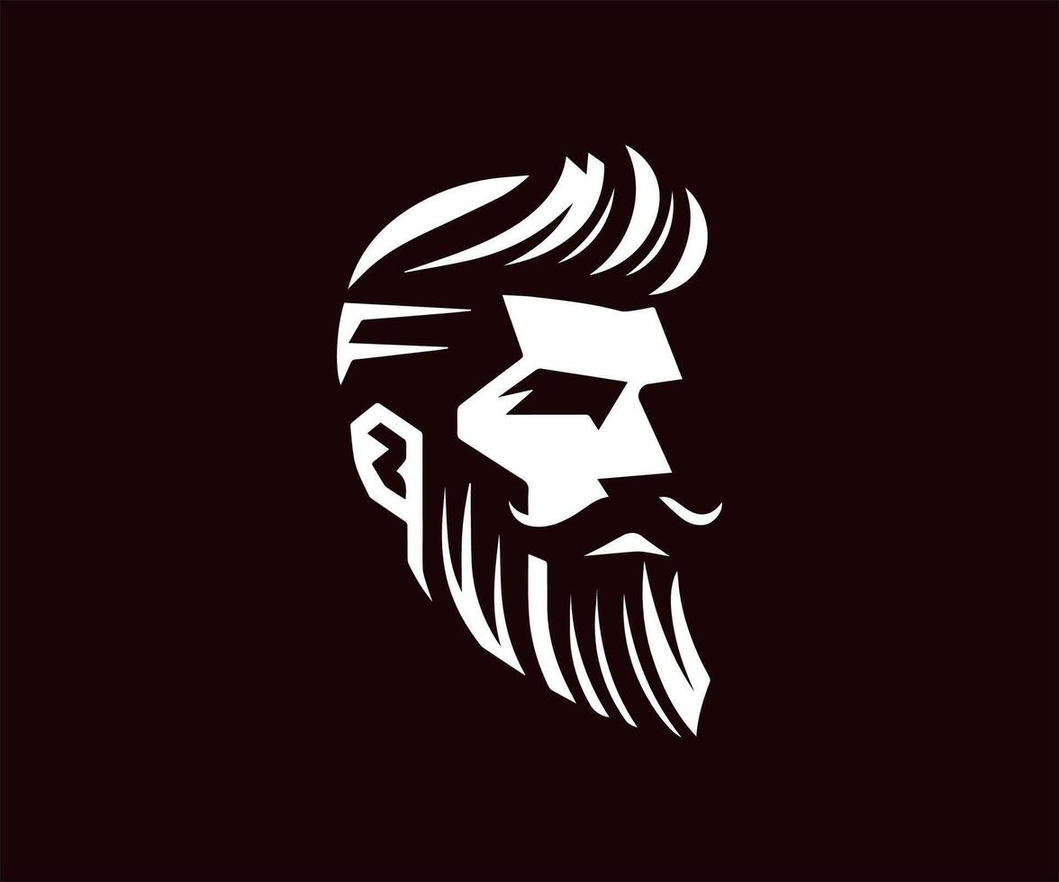 a man with a beard and mustache on a black background vector