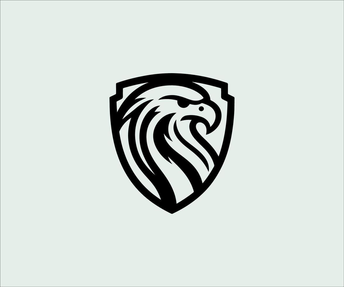 an eagle logo with a shield on it vector