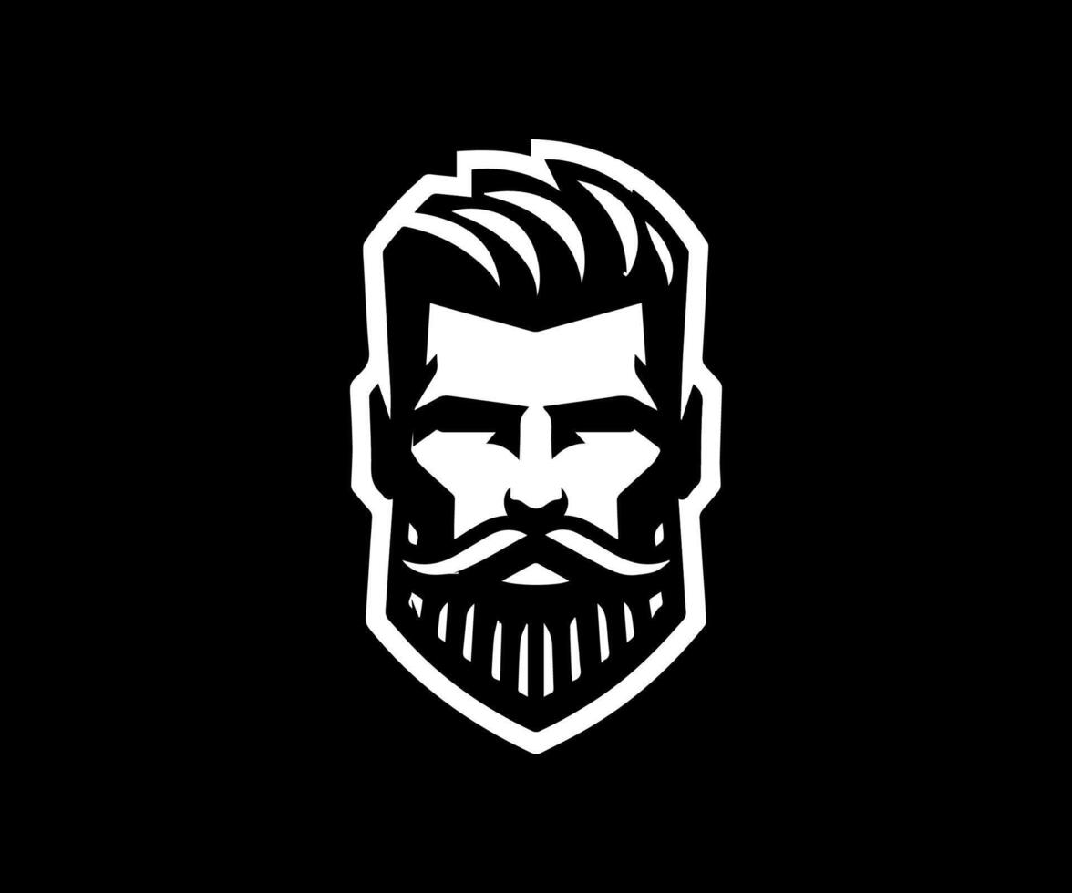 a bearded man with a mustache and beard on a black background vector