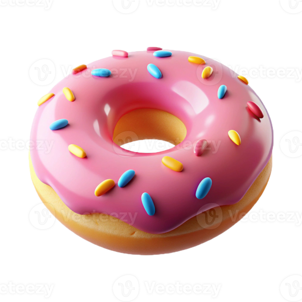 a donut with sprinkles on it is shown on a transparent background png