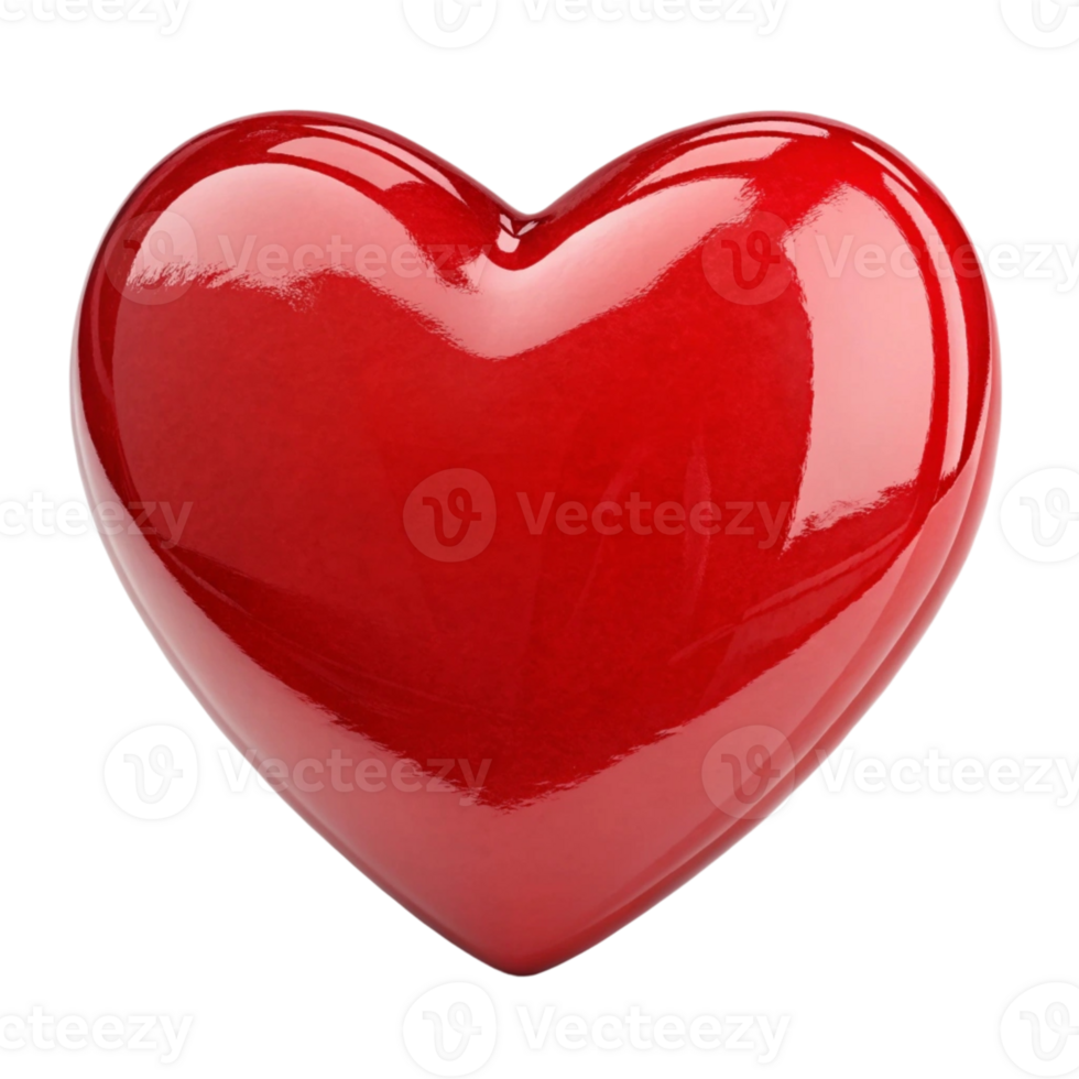 a 3d red heart shaped object on a transparent background png