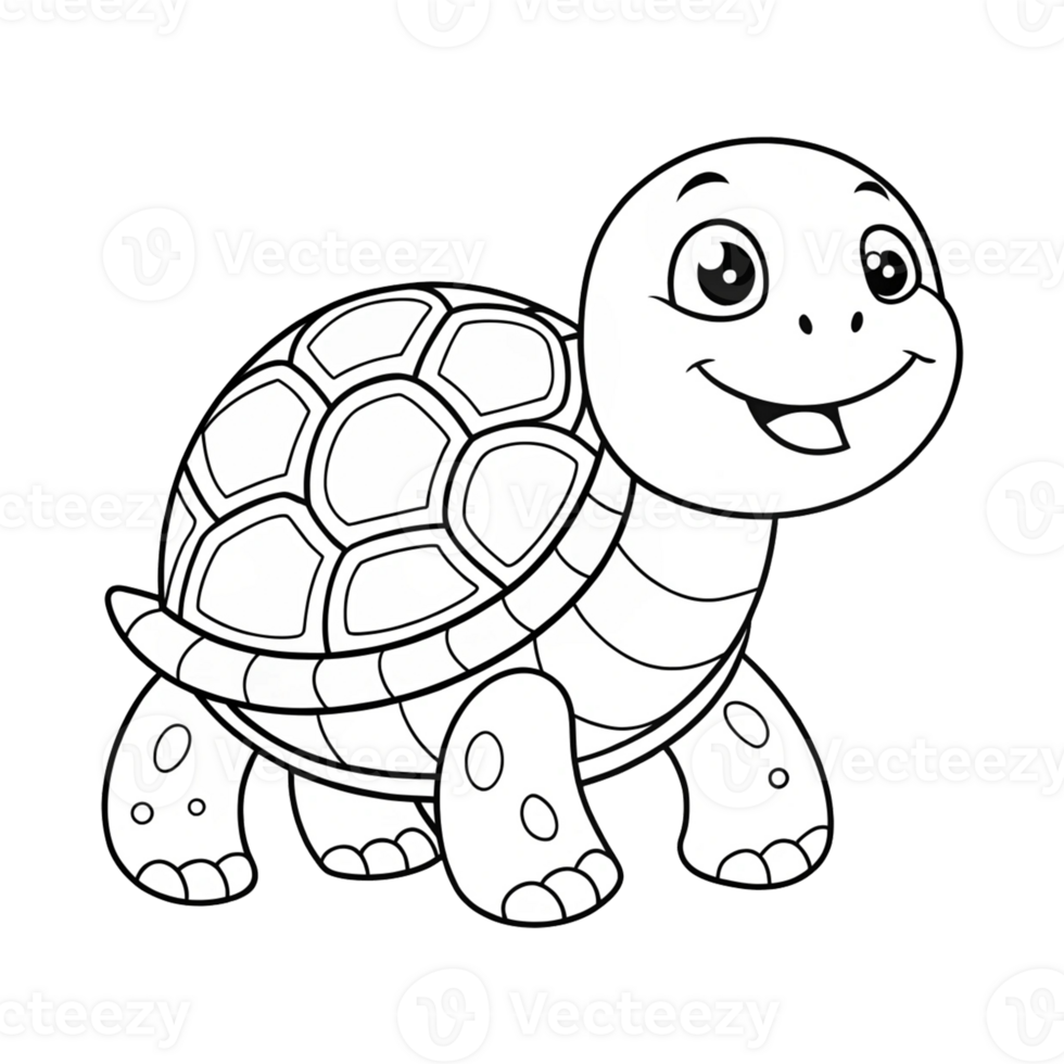 A turtle coloring page for kids png