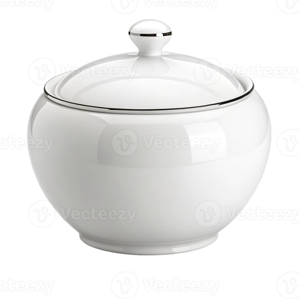 a white porcelain bowl with lid on a transparent background png