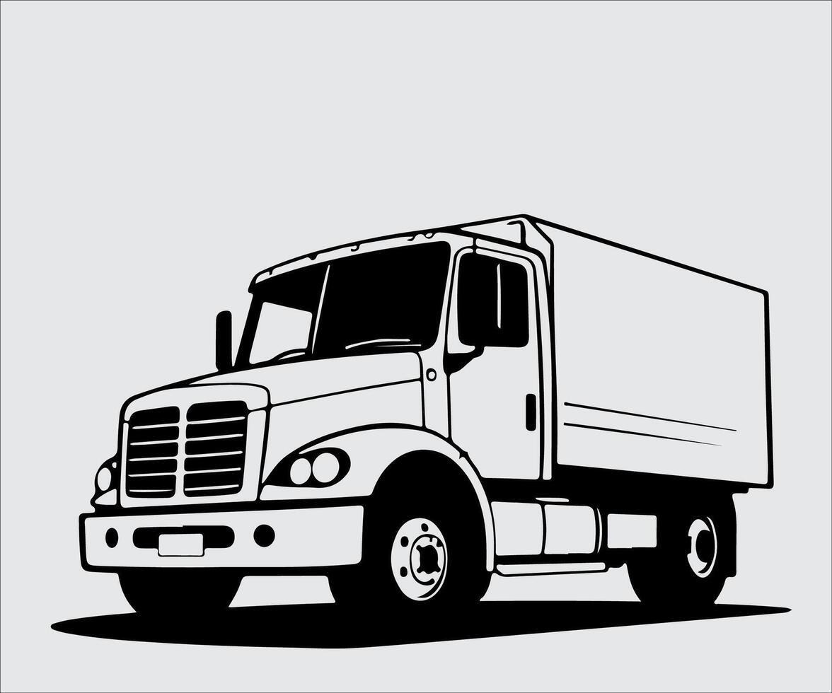 truck silhouette on a gray background. illustration for your design vector