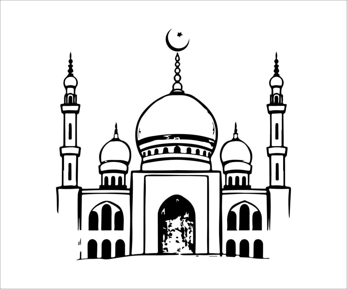 mosque outline drawing sketch illustration vector