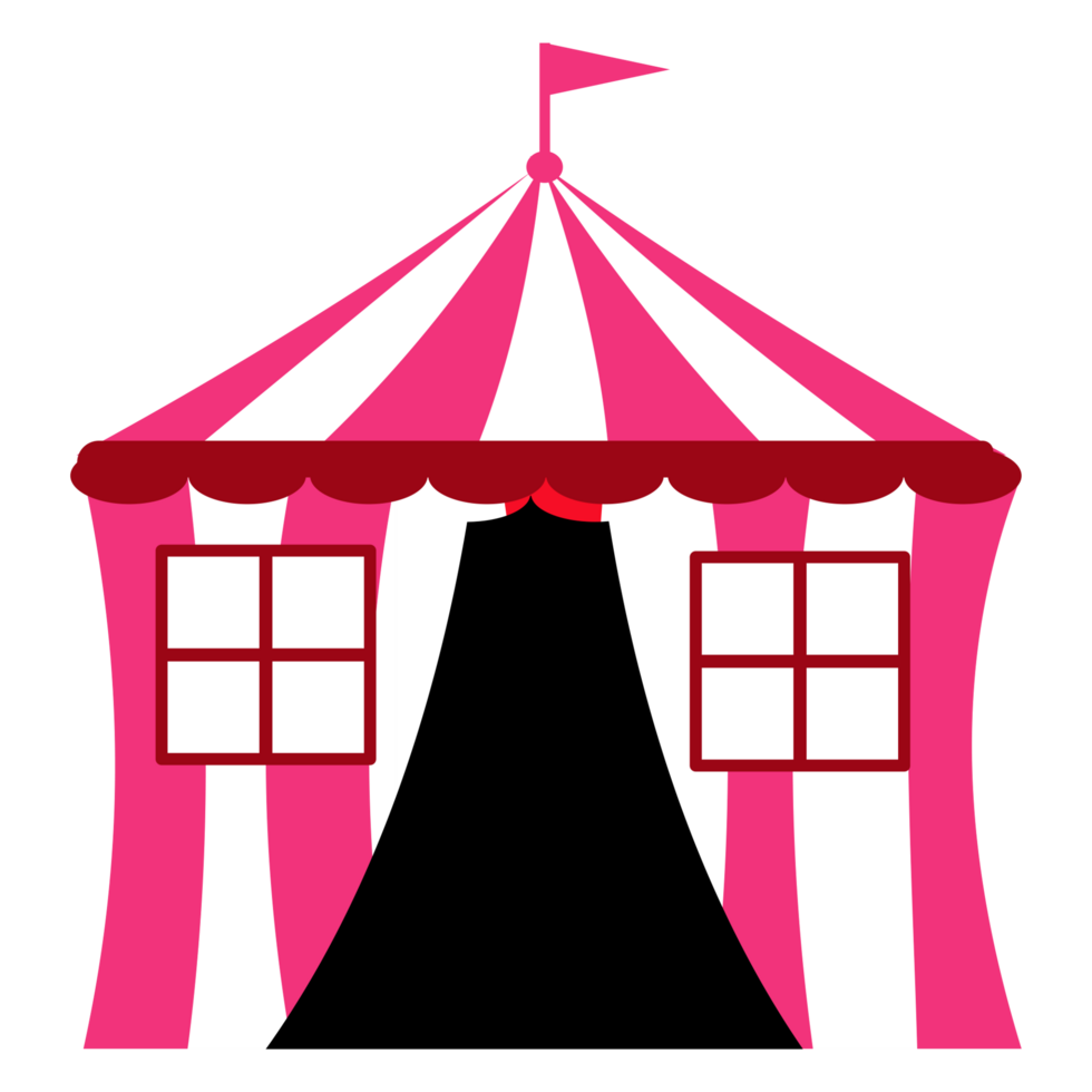 a circus tent with a red and white striped roof png