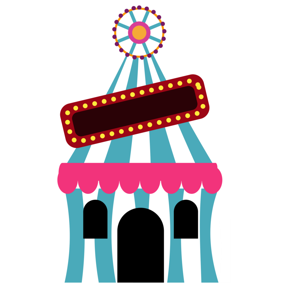 a circus tent with neon sign on it png