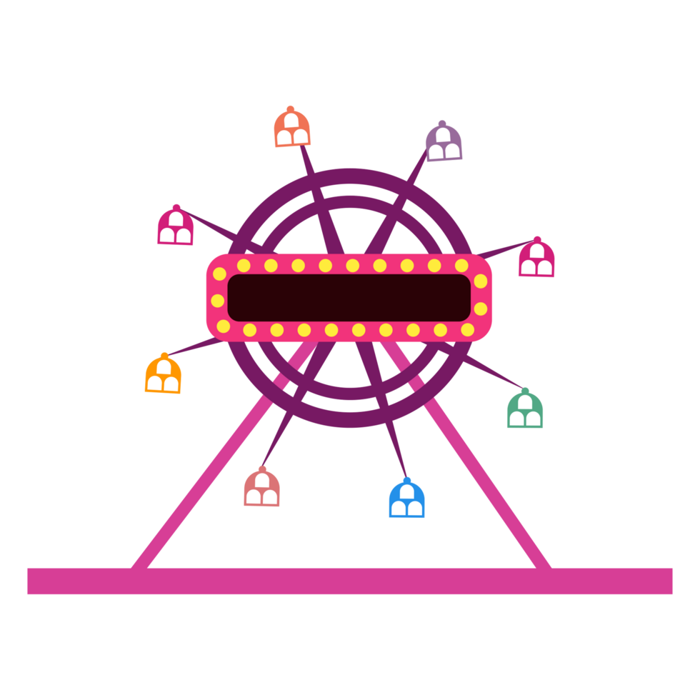 a ferris wheel with many different colored lights on it png