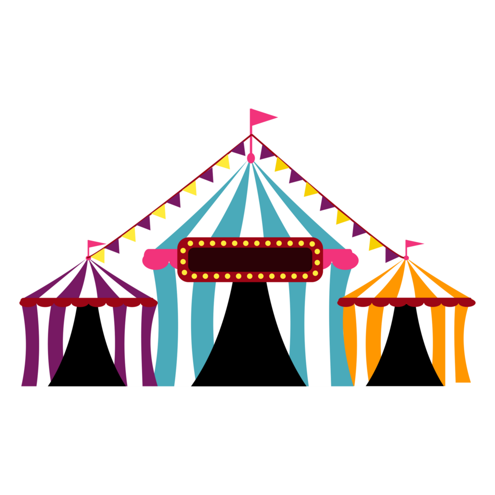 a circus tent with a sign on it, , transparent background png