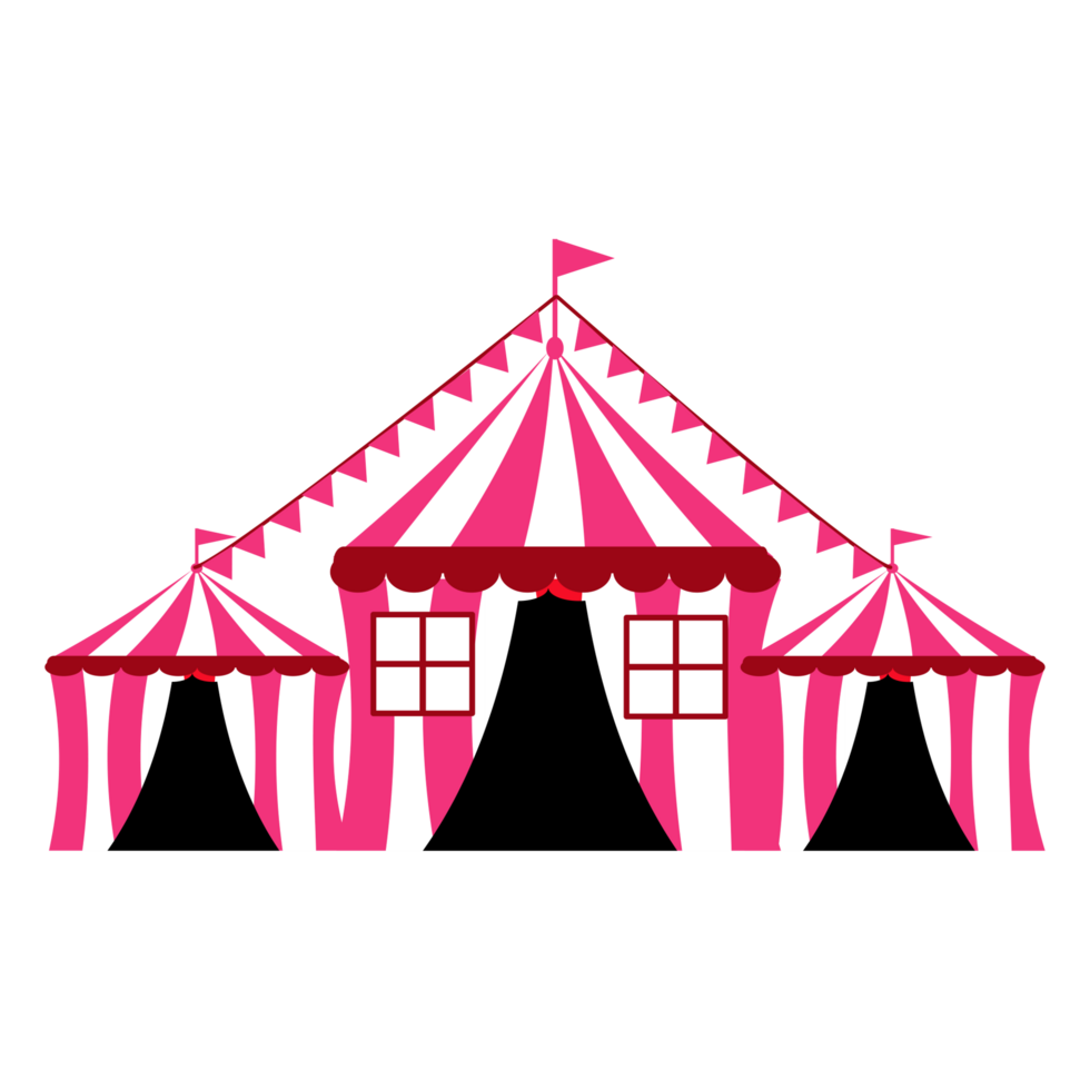 a circus tent with a red and white striped tent png