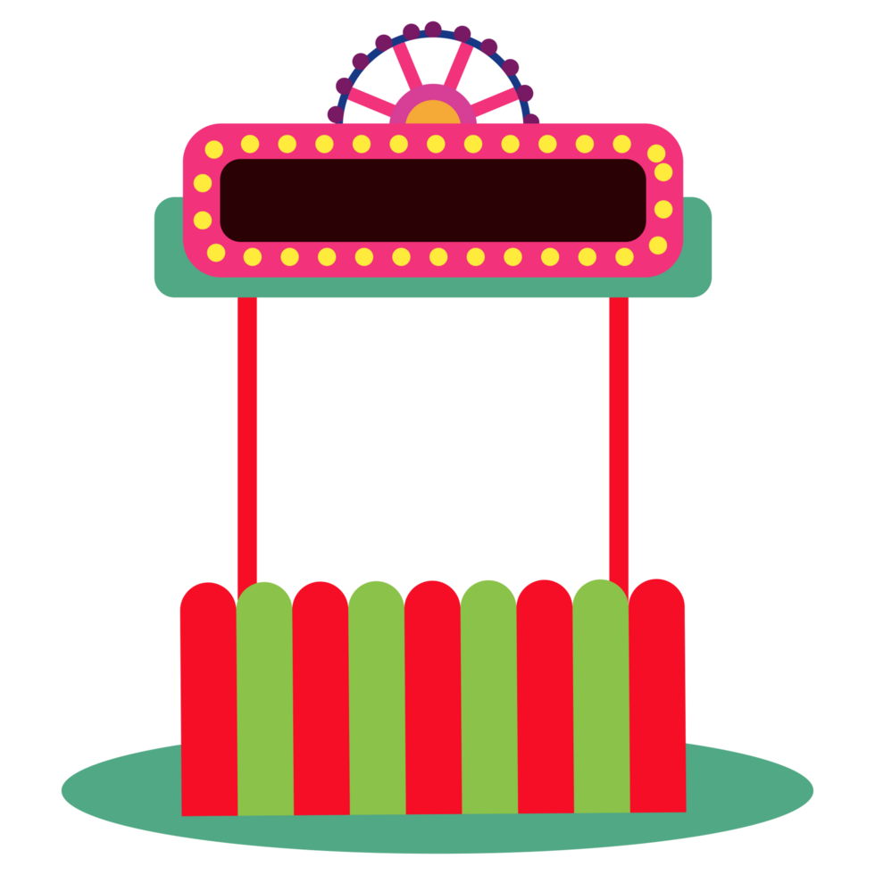 a carnival ride with a sign on it png