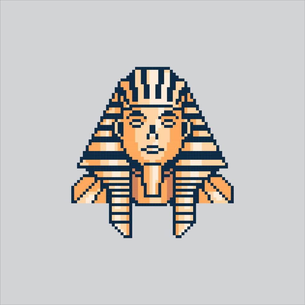 Pixel art illustration Pharaoh Statue. Pixelated Egyptian Pharaoh. Egypt Pharaoh Statue Icon pixelated for the pixel art game and icon for website and game. vector