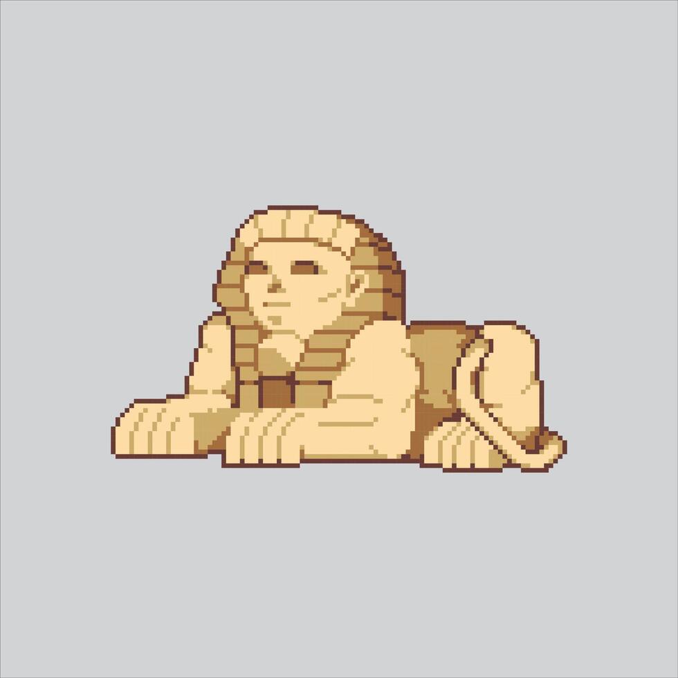 Pixel art illustration Sphynx Statue. Pixelated Egypt Sphynx. Egypt Sphynx Statue Icon pixelated for the pixel art game and icon for website and game. old school retro. vector
