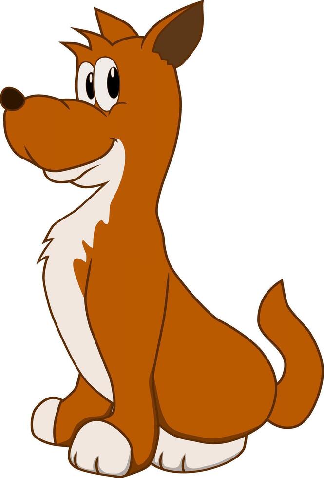 A funny brown dog is sitting and smiling. vector