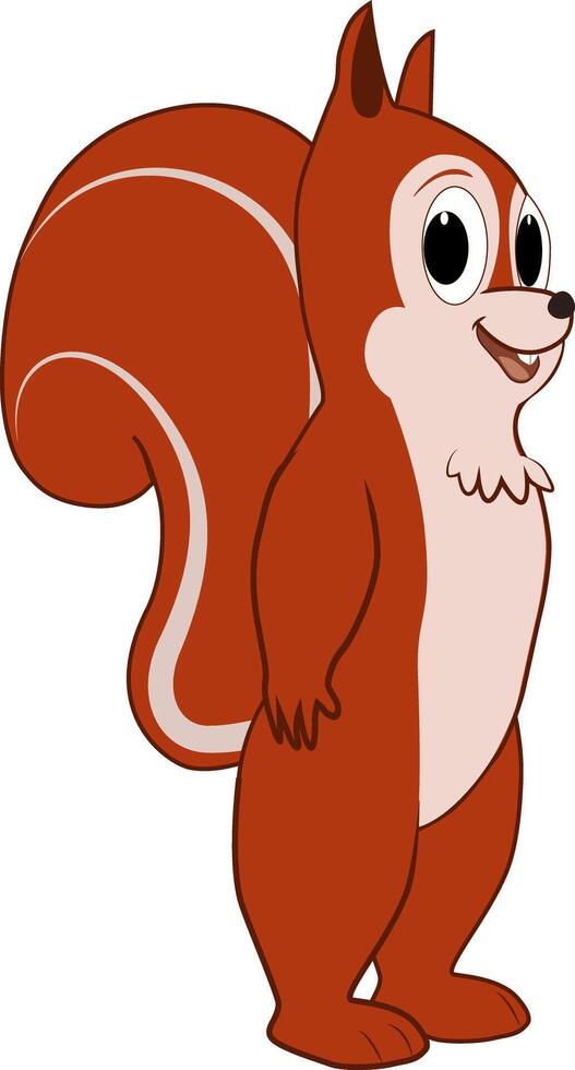A funny brown squirrel standing smiling vector