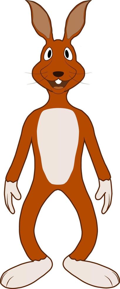 A funny brown rabbit standing in a pose vector