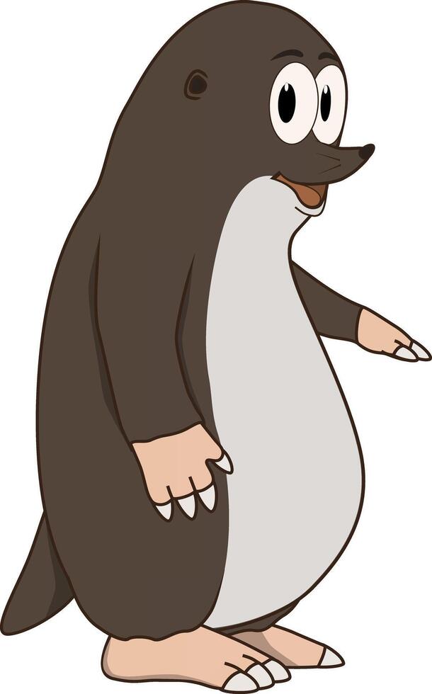 A funny mole is standing smiling vector