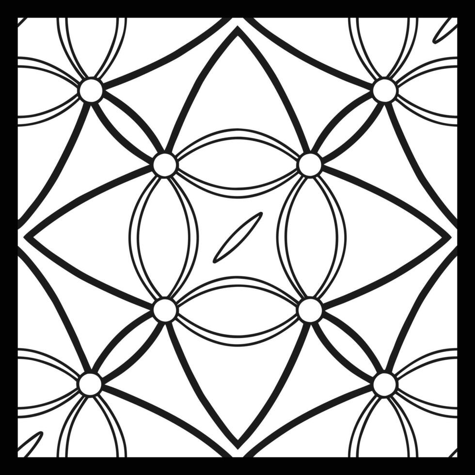 a black and white drawing of a geometric pattern. Classic Monochrome Ornamental Pattern vector