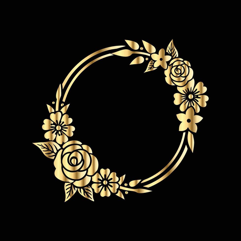 Luxury Wedding Logo, hand drawn custom wedding crest illustration. vector