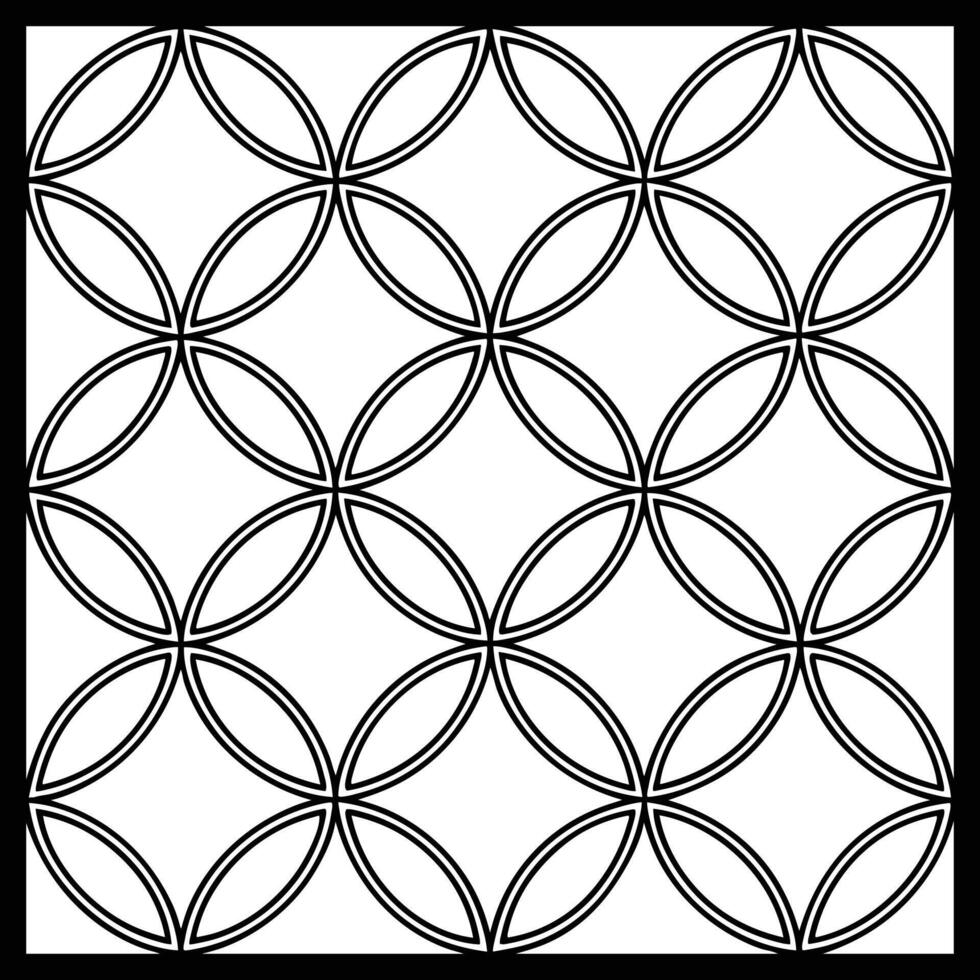 a black and white drawing of a circular pattern.Seamless Black and White Ornamental vector