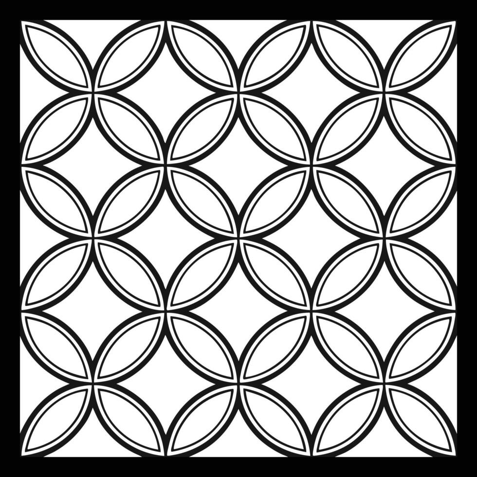 a black and white drawing of a geometric pattern. Classic Monochrome Ornamental Pattern. vector