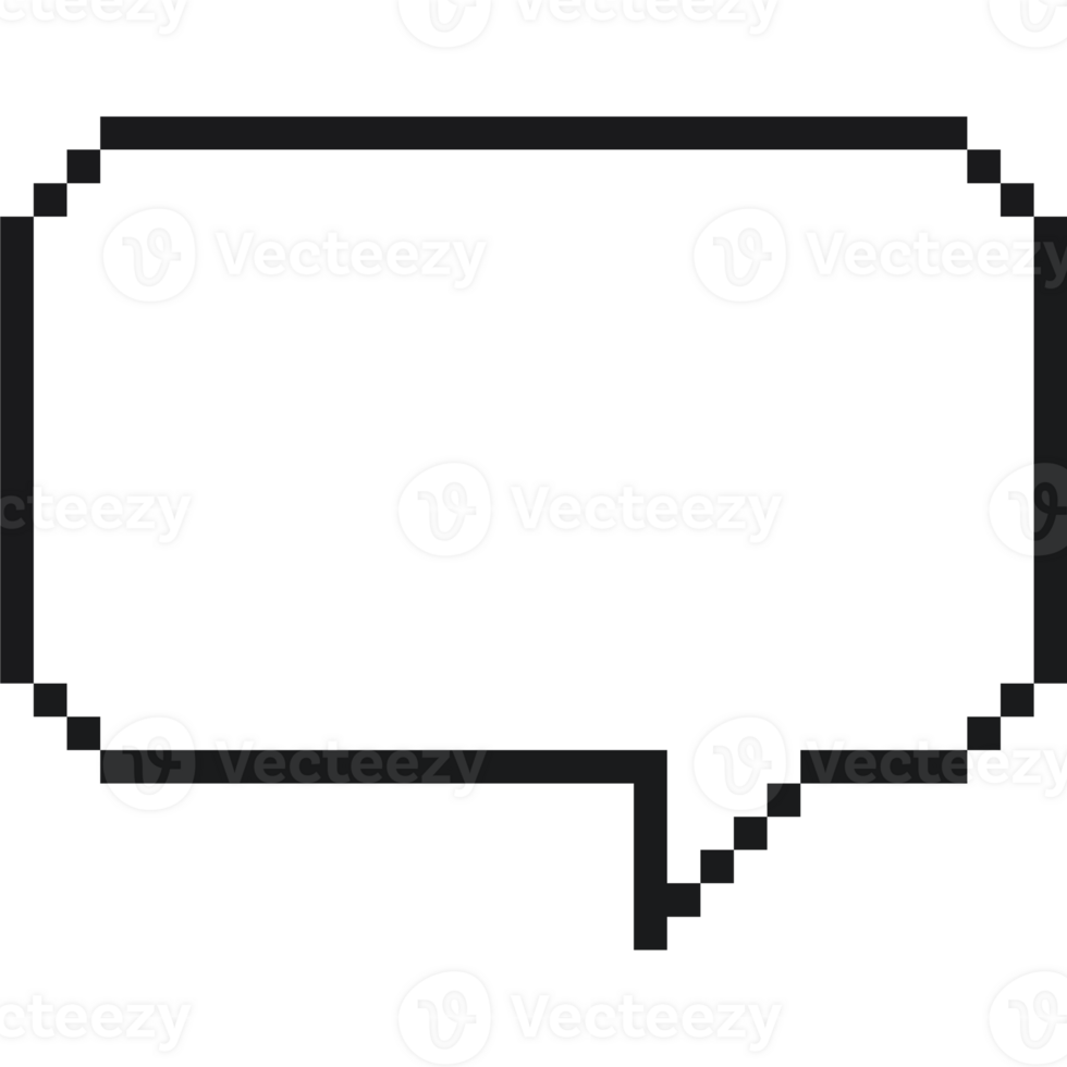Blank speech bubble for text. Pixel speech bubble. Pixel art icon png