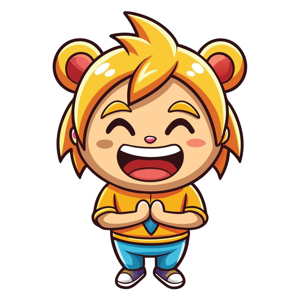 a cartoon bear with a smile on his face on a white background vector
