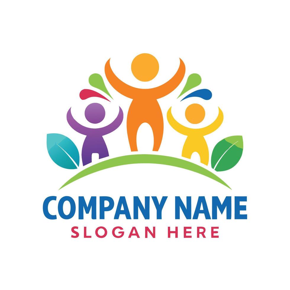 a logo for a company that is designed to look like a family on a white background vector