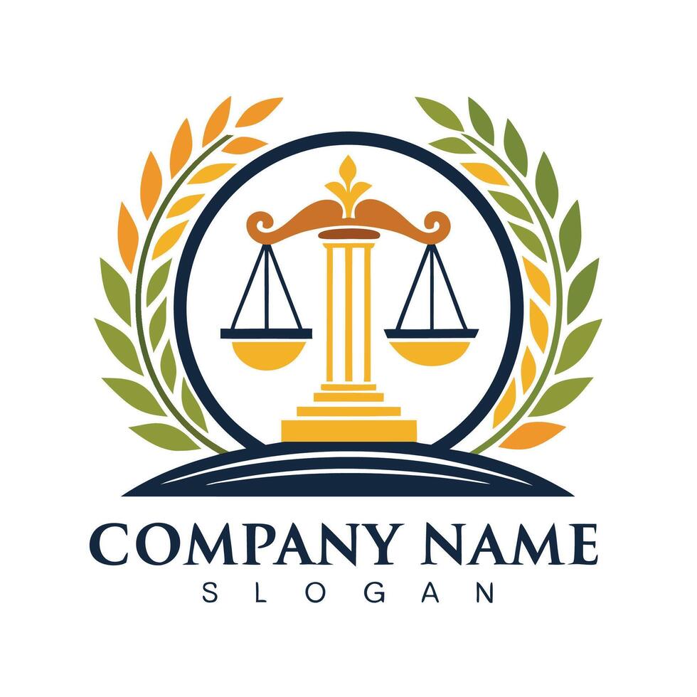 lawyer logo design template on a white background vector