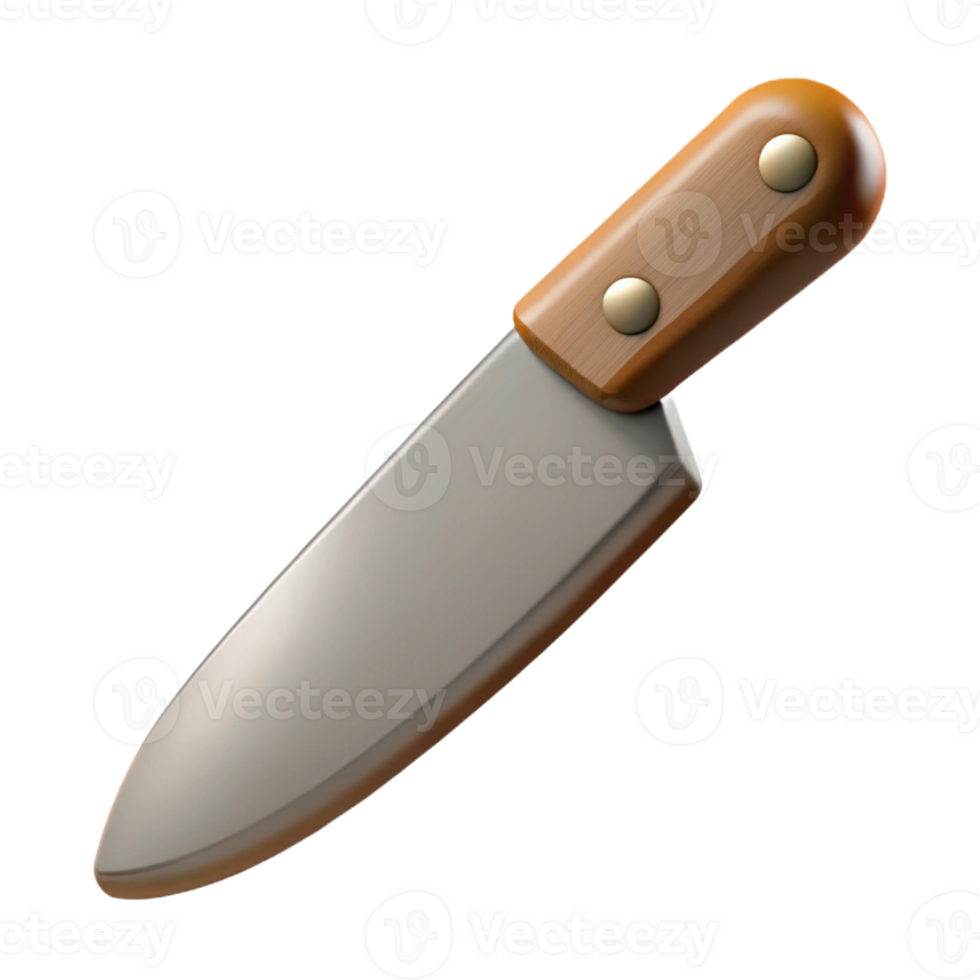 Professional Chef Knife with Sharp Blade and Wooden Handle png