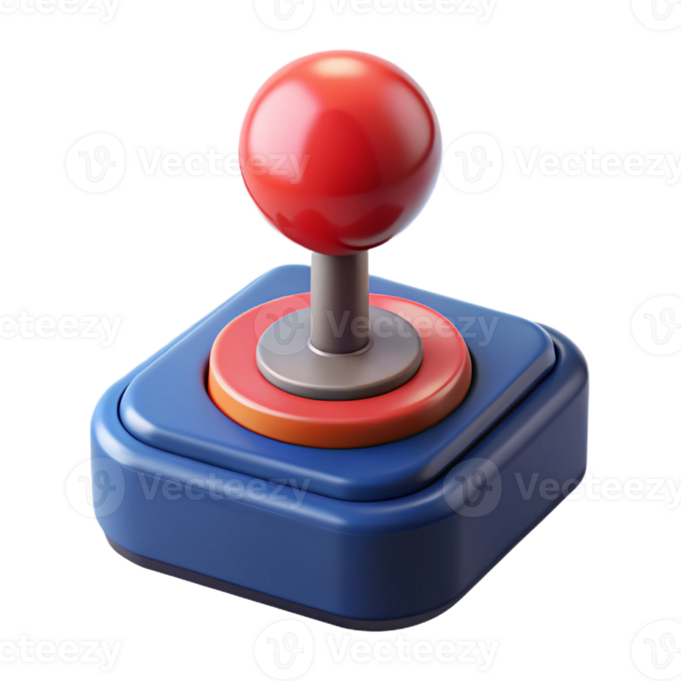 Classic Arcade Joystick with Retro Button Design png