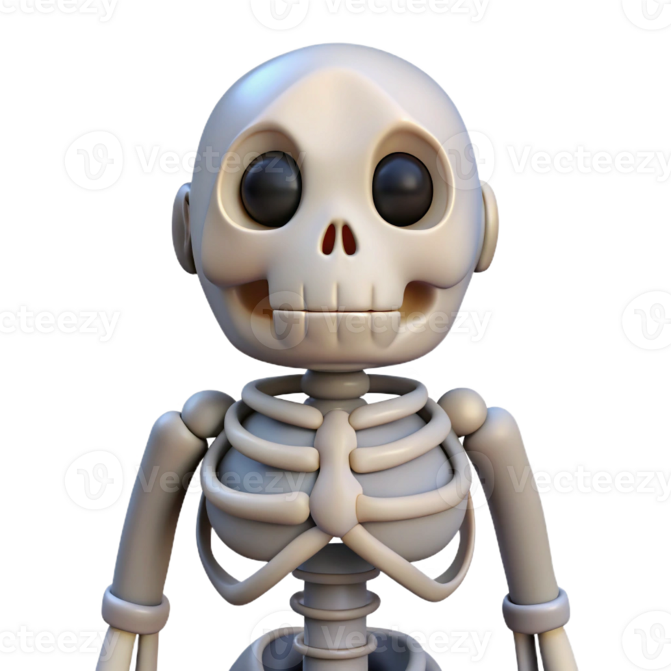 Spooky Halloween Skeleton with Eerie Bone Features png