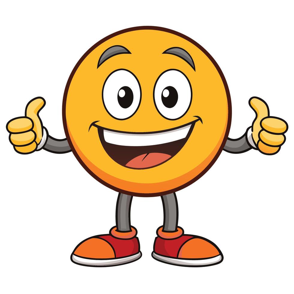 emoticon character showing thumbs up on a white background vector