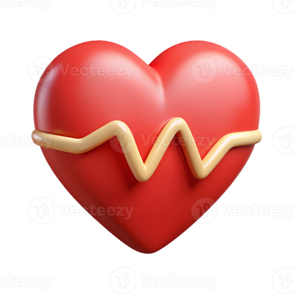 Medical Heart with Pulse Line for Health Symbols png