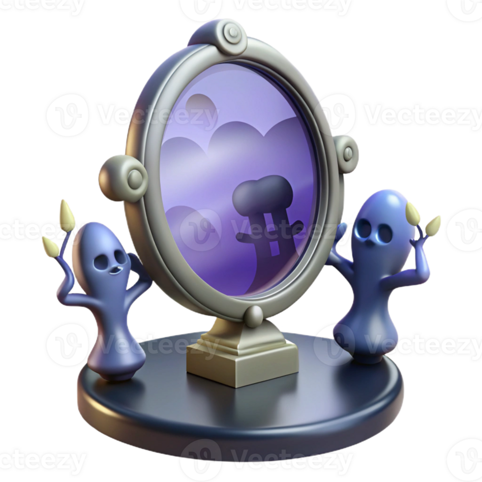 Haunted Mirror with Ghostly Reflection Inside png