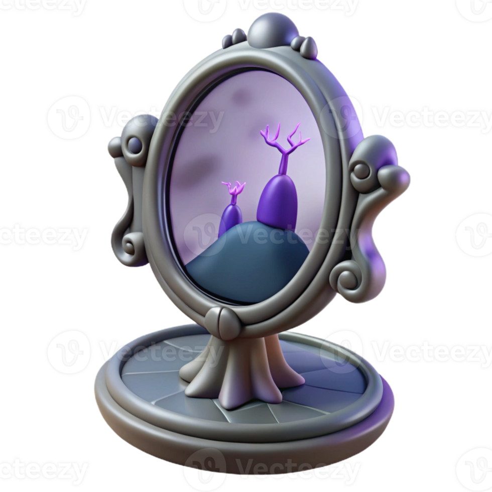 Haunted Mirror Reflecting a Ghostly Image png