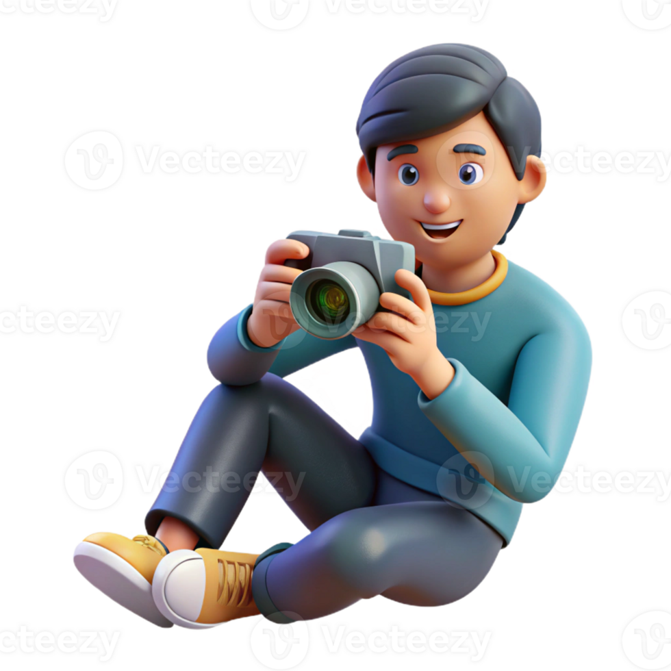 Photographer Sitting with Camera Ready for Photo Session png