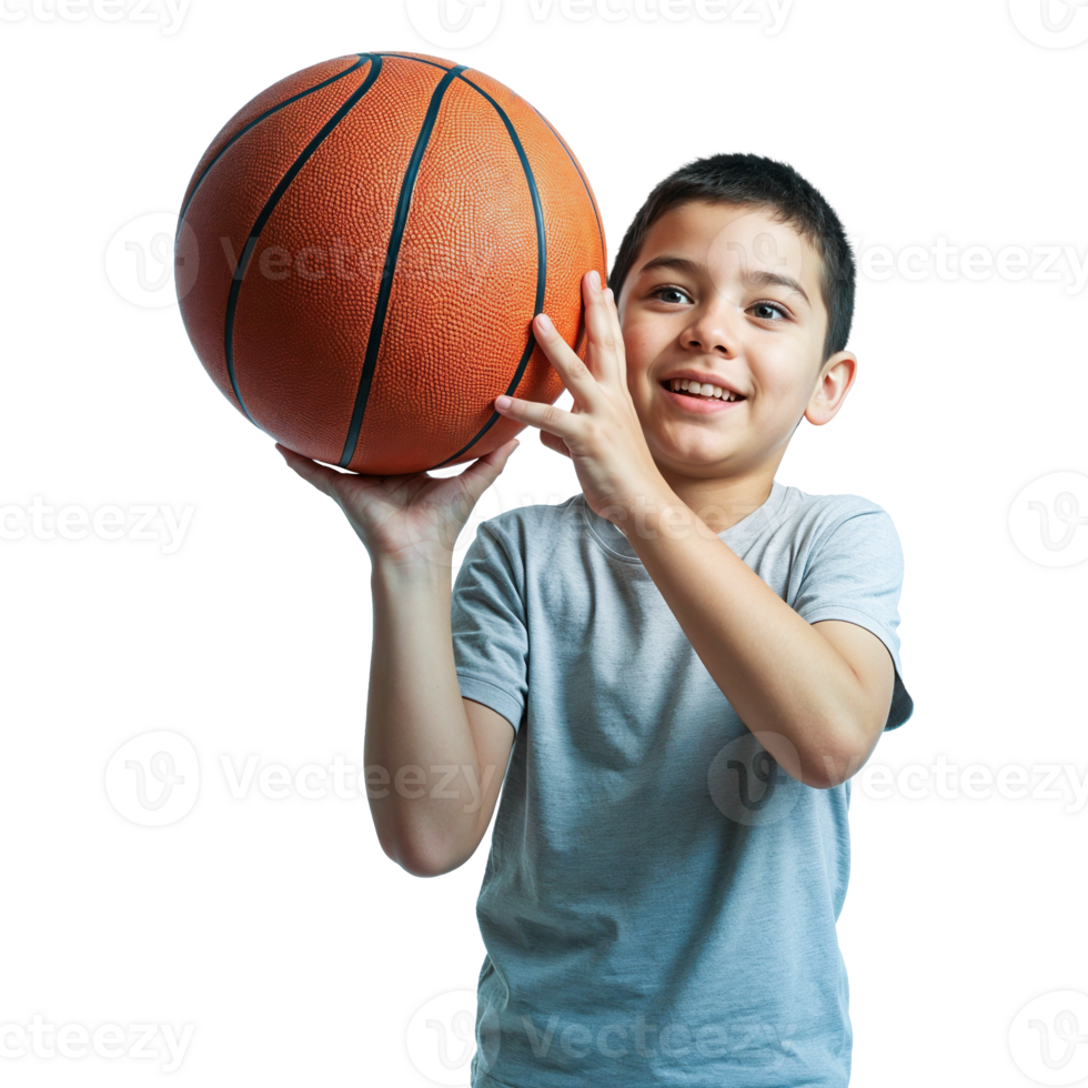 Happy Boy Playing Basketball png