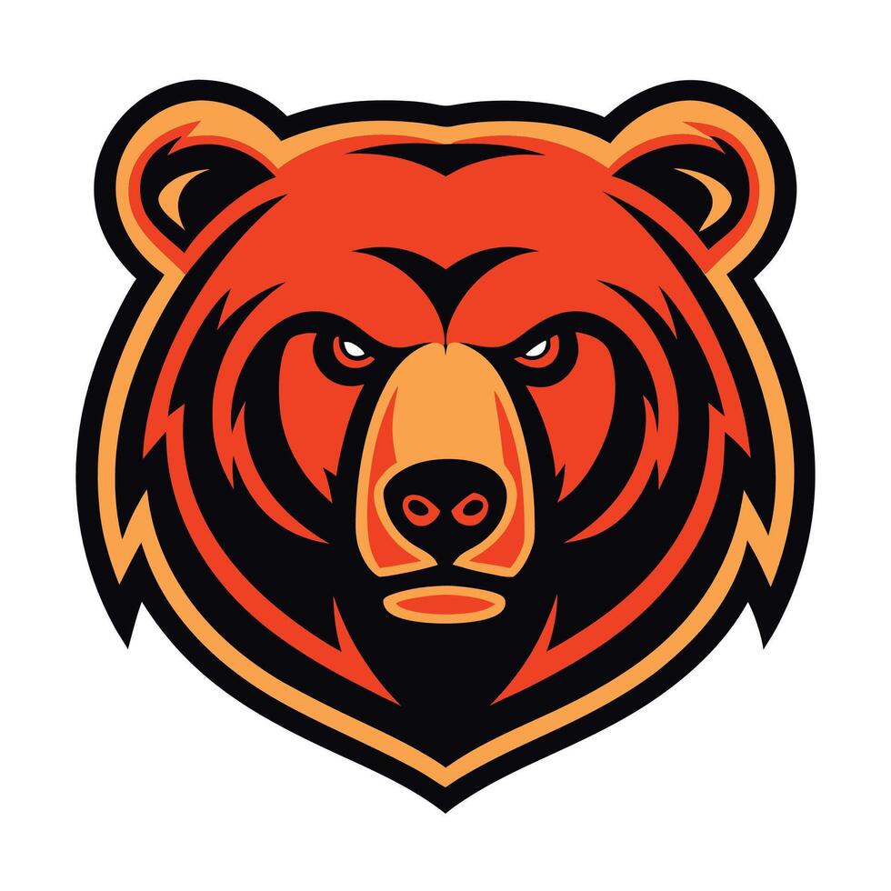 the head of a bear is shown in a logo on a white background vector