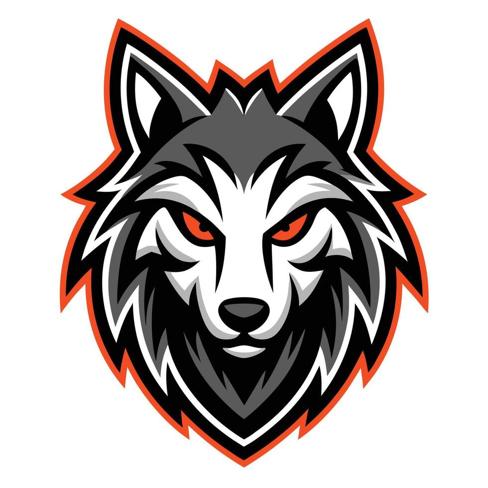 the wolf head is shown on a white background on a white background vector