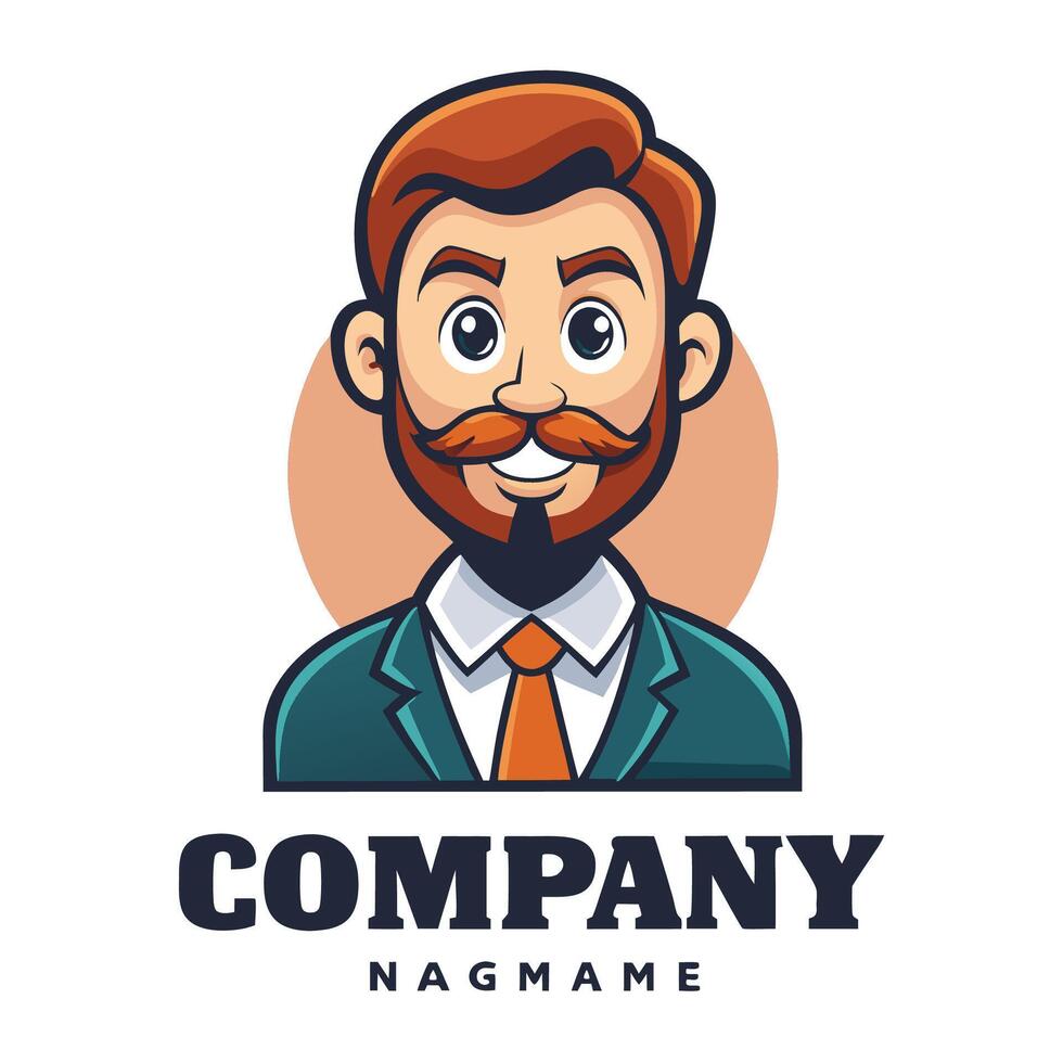 a man with a beard and mustache is wearing a suit on a white background vector