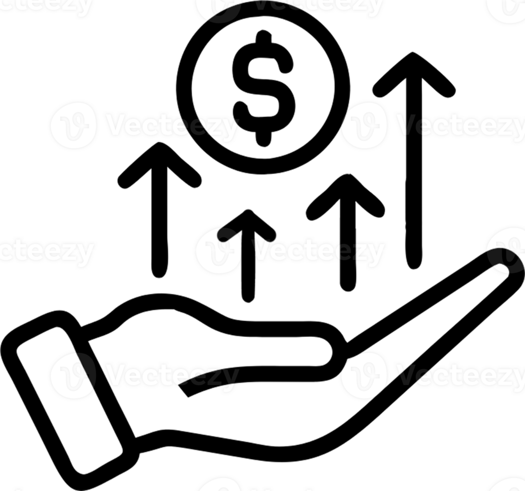 Stock in outline icon style, Investment theme. png