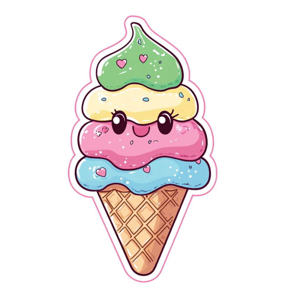 An ice cream cone with colorful sprinkles png