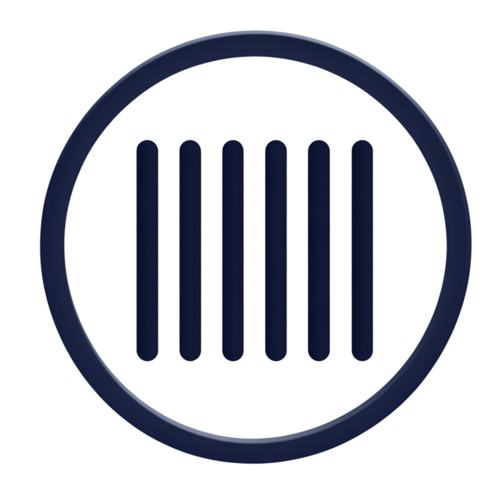 A blue circle with a line of bars in it png