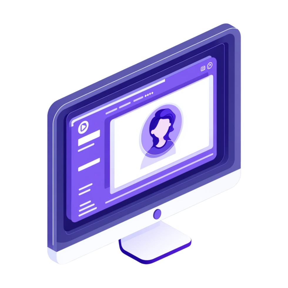 A computer monitor with a woman on it png