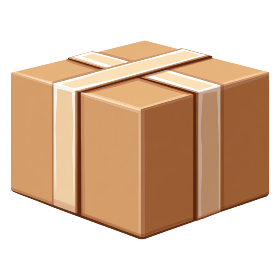 A brown box with a white stripe on it png