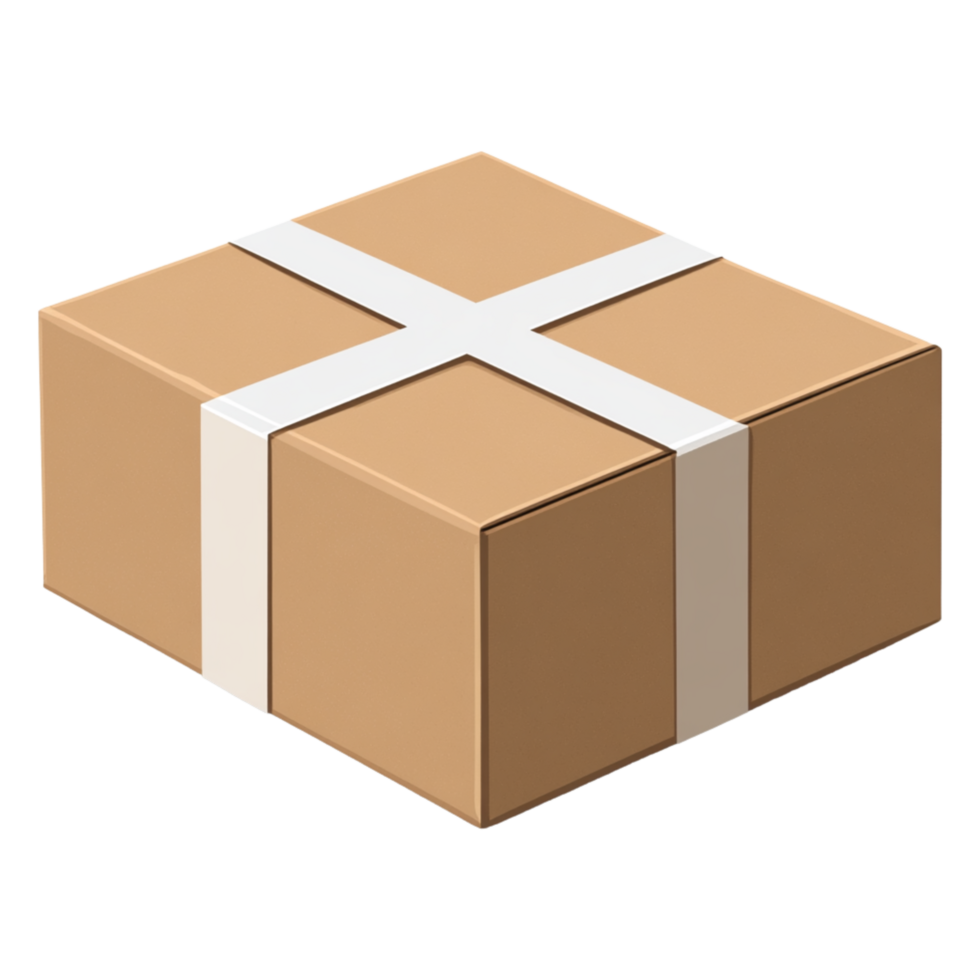 A brown box with white stripes on it png