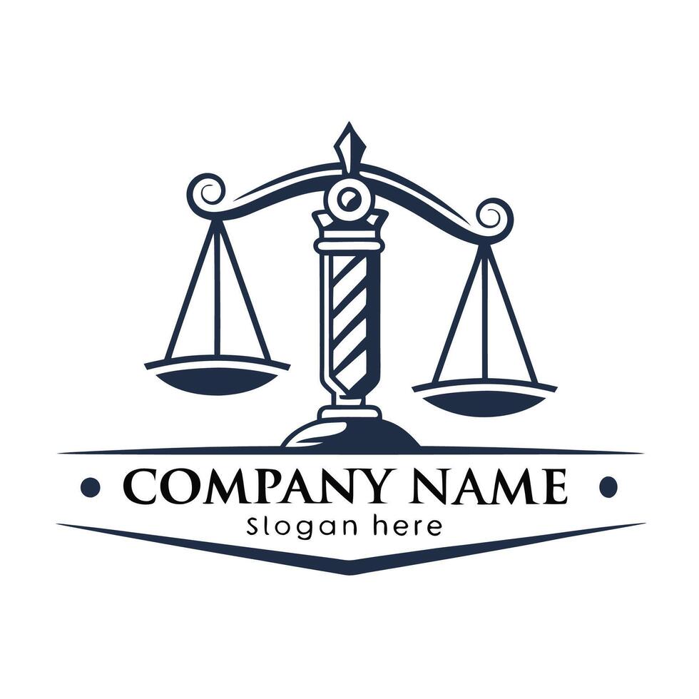 a justice scale logo design on a white background vector
